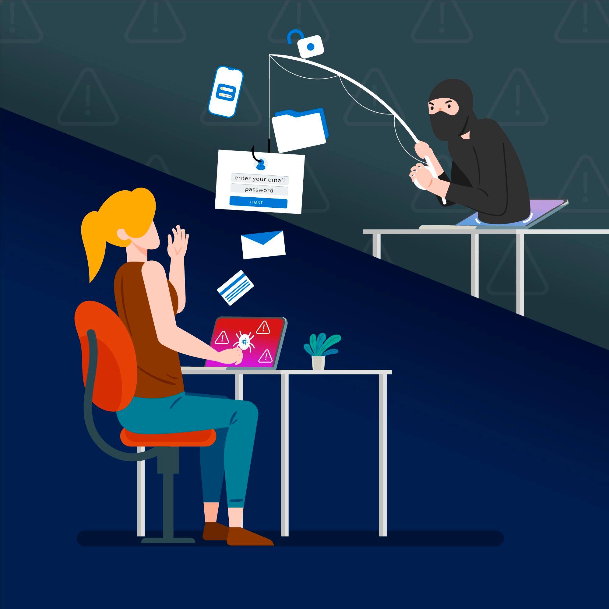 Un escroc muni d'une canne à pêche tente de dérober des données informatiques personnelles