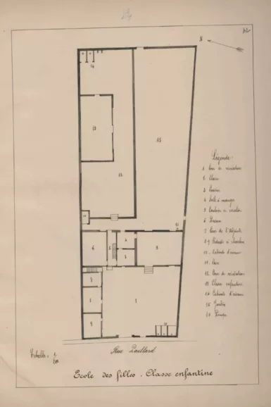 Plan de l'école des filles (1883)