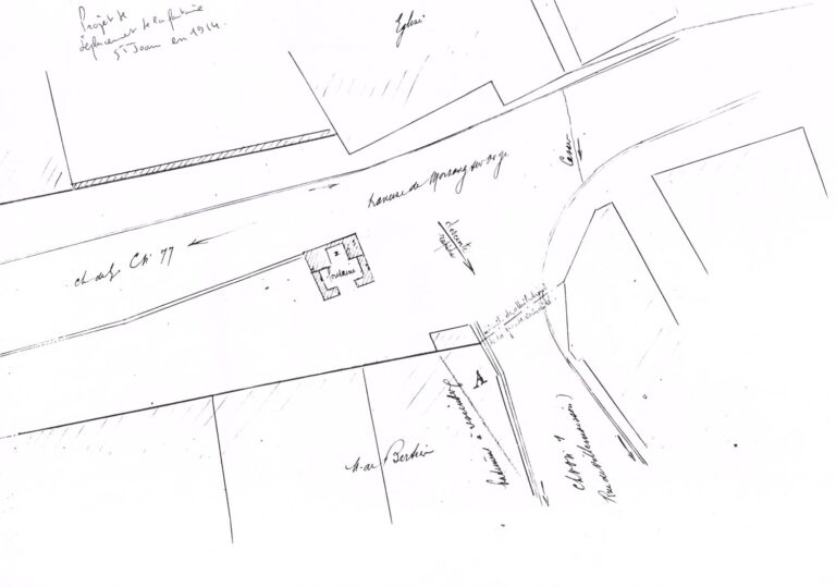 Plan du projet du déplacement de la fontaine (1914)