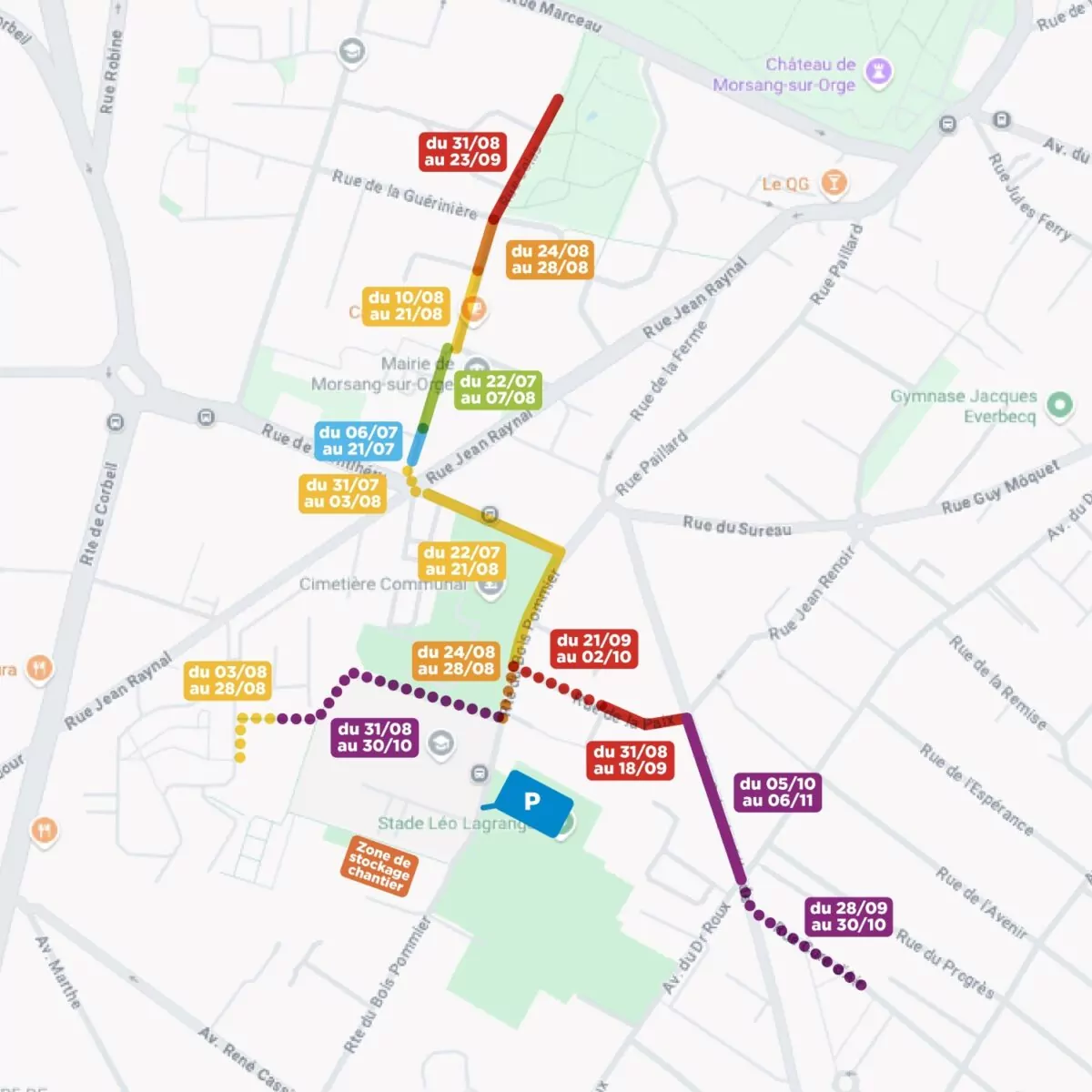 Plan des travaux de géothermie (juillet-novembre 2026)