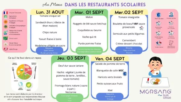 Image du document Menus cantines du 31 aout au 25 septembre 2026